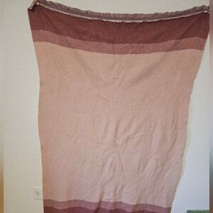 St. Mary's Vintage 100% Wool Striped Pink colorway Striped Blanket